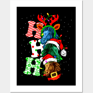 Horse Ho Ho Ho Christmas Posters and Art